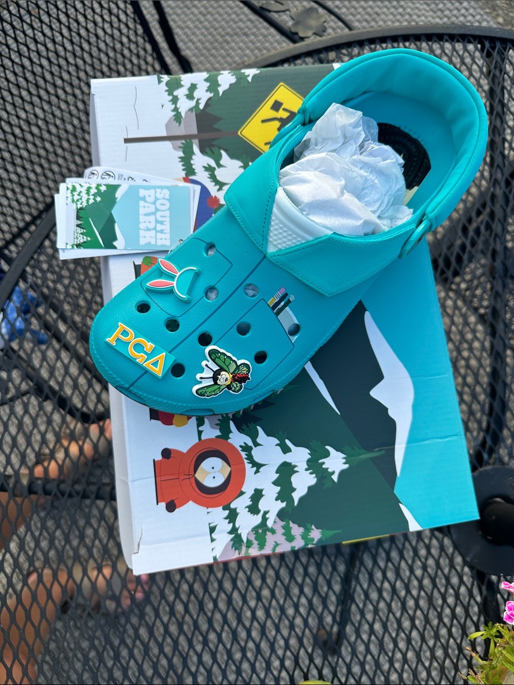 CROCS Teal Slip-On Clog with Character Jibbitz